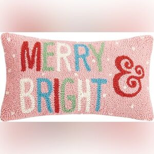 Peking Handicraft 31JES1669C16OB Merry and Bright Holiday Hook Pillow, 16-“ Long